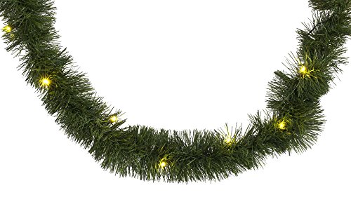 Heitmann Deco Atmospheric fir Garland with LED-Lighting - Green - Christmas - for interiors - Natural Deco