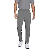PINSPARK Men's Sweat Elastic Waist Golf Pants Stretch Relaxed Fit Pull on No Belt Loops Casual Dress Pants with Pockets