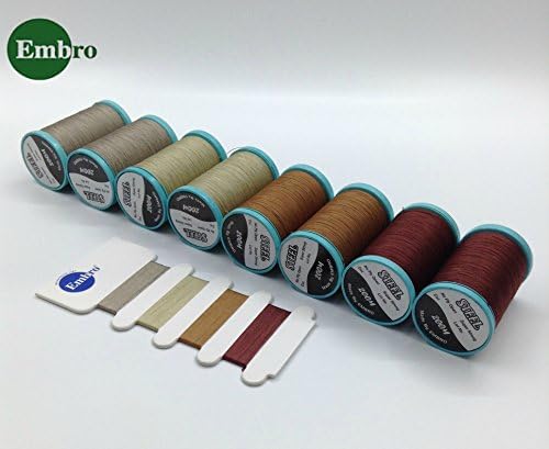 All Purpose Extra Strong Heavy Duty Bonded Sewing Thread (Neutrals) great for quilting, leather and denim products. 8-PACK 50wt/3PLY, 218YD each.