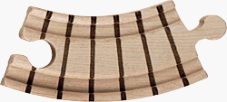 Wooden Train Track - Small Curved - Made in USA