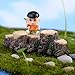 Ioffersuper Miniature Resin Garden Fairy Ornament Flower Pot Plant Decor Tree Stump Bridge