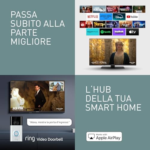 TV-32S55AEZ, Serie S55 32 pollici Smart TV LED Full HD, 2024, Fire TV, HD Colour Engine, HDR, Alexa Voice Control, Game Mode, Media Player, Per un'Esperienza Visiva Ottimale