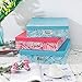 SLPR Decorative Boxes with Lid (Set of 3, Coral and Blue): Pretty Organizing Storage, Blue and Pink Photo Storage Boxes, Nesting Office Storage, Medium Décor Paperboard Memories Keepsake Boxes