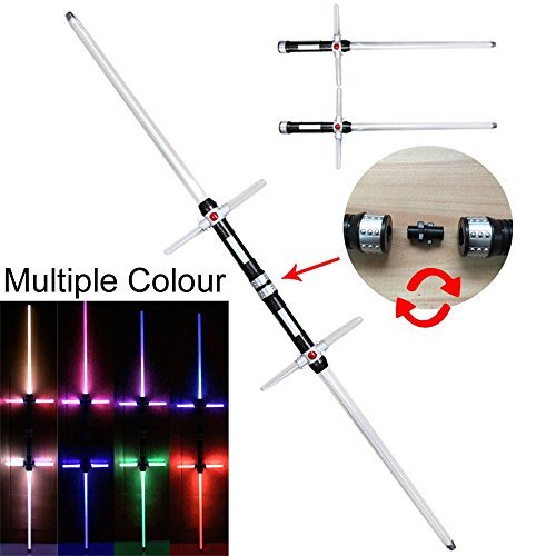 IMBLINKY 2-in-1 Electronic 3-Bladed Lightsaber The Force Awakens Exclusive Roleplay Toy Cross Guard LED Sword with Sound
