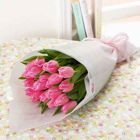 Amazon イイハナ ドットコム 桃色チューリップ 花束 ブーケ 本数が選べるチューリップ ピンク 100本束 花束 オンライン通販
