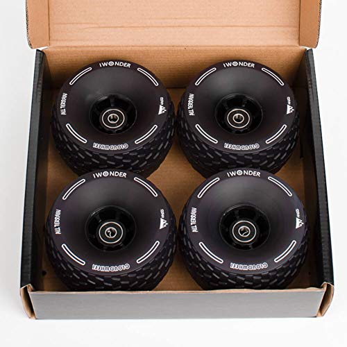 IWONDER Cloud Wheel Electric Skateboard Wheels All Terrain Off Road 120mm 78A Translucent Urethane Patented Damping Foam Core Longboard Wheels - Thumbnail 4