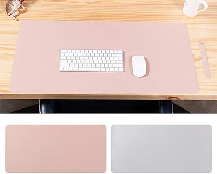 Amazon Timoise デスクマット テーブルマット マウスパット マウスマット パソコンマット 両面 Puレザー 大型 レーザー 光学式マウス対応 防水 傷防止 滑り止め 子供 大人 学習机 事務机 オフィス用 ホーム用 ゲーム用 ピンクと銀 80 40 文房具 オフィス用品
