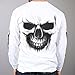 Hot Leathers 21799 Men's Ghost Skull Long Sleeve Shirt (White, X-Large)