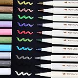 Ohuhu Metallic Marker Pens, Set of 10 For Birthday/ Greeting/ Gift Card, DIY Photo Album, Brush Tip