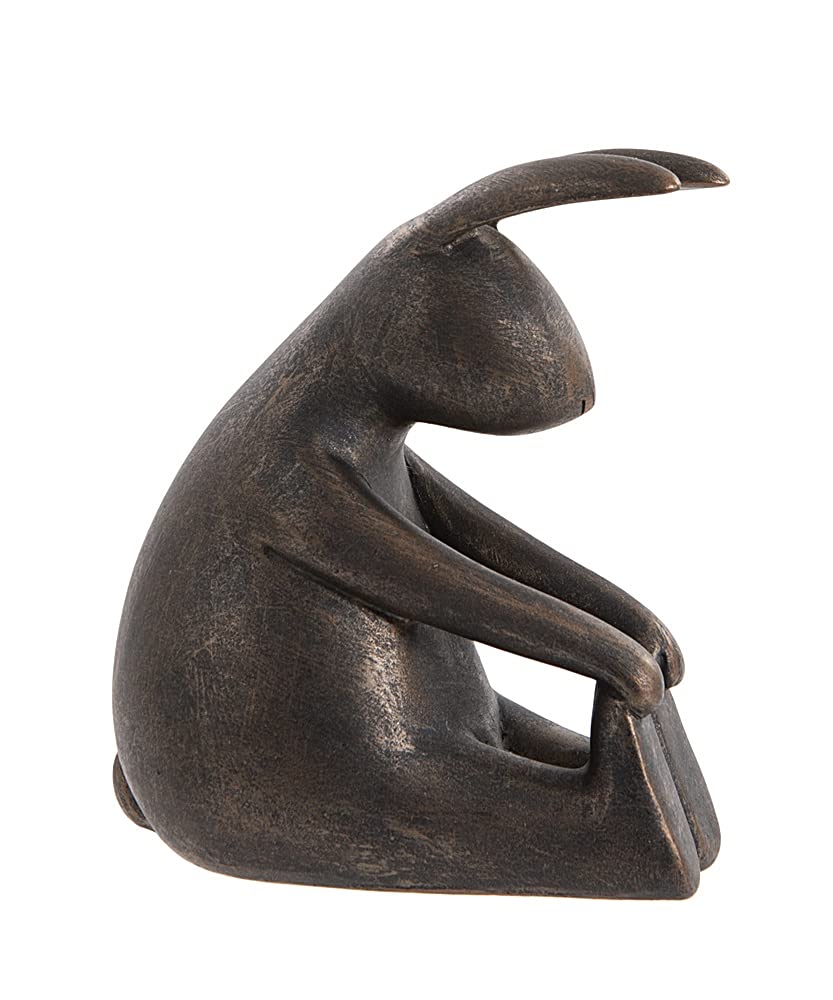 F&G Supplies 11cm Yoga Bunny in Bronze effect finish - this delightful and charming Yoga Bunny is doing his exercises!