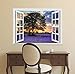 wall26 Removable Wall Sticker/Wall Mural - Sunset on a Purple Field | Creative Window View Wall Decor - 36