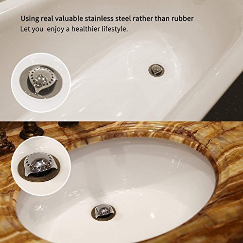 Uxoz Drain Hair Catcher,Stainless Steel Bathtub & Sink Drain Protector, Anti-Rust, Durable Use