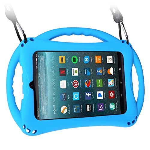 TopEsct Kid-Proof Case for Amazon Fire 7 Tablet (Compatible with Both 7th and 9th Generation Tablets, 2017&2019 Releases) Handle Stand Cover Case for Kids (Blue)