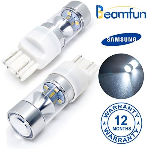 BEAMFUN 7440 7441 7443 7444 992 LED Back-up Lights with Reflector Mirror,White Pack of 2
