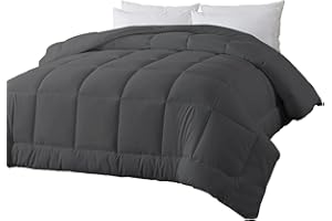 BedTreat Down Alternative King Duvet Insert with Corner Tabs, All Season Quilted Bed Comforter Box-Stitched King Comforter Grey, Machine Washable Microfiber Bedding