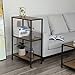 SONGMICS 3-Tier Bookshelf, Storage Shelf Rack, Metal Frame Display Rack, Multifunctional Shelving Unit Kitchen, Living Room, Rustic, ULSS90BX