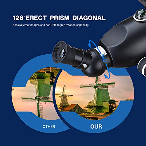 ESSLNB Telescopes for Adults Kids Astronomy Beginners 80mm Astronomy Telescopes with 10X Phone Mount Refractor Telescope Tripod and Case - Thumbnail 2