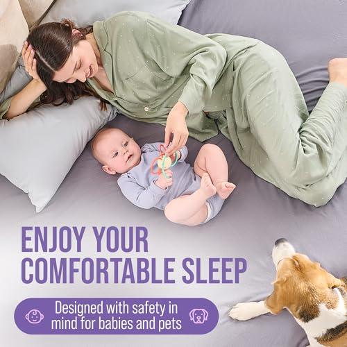 Grounding Sheets Queen 74% Organic Cotton 22% Silver 4% Silk Fitted Size Bed Sheet - Grounded Earth Deep Pocket - Well Bedding for Better Sleep, Gray