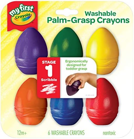 Crayola My First Palm grip Crayons, Coloring For Toddlers, 6Ct