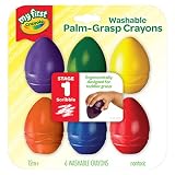 Crayola My First Palm Grip Crayons, Coloring for Toddlers, 6ct
