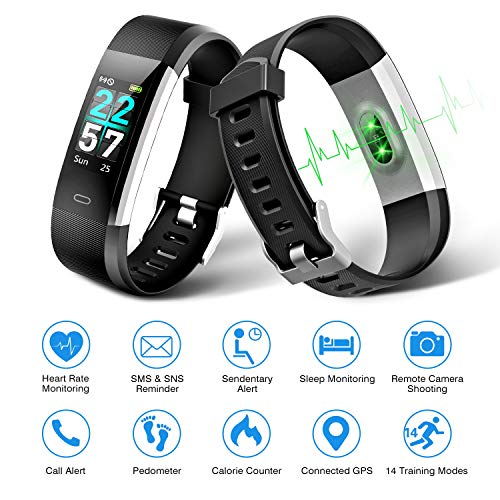 VIEWOW Fitness Tracker Activity Tracker Watch - 2019 Upgraded Color Screen IP68 with Heart Rate Monitor, Step Counter, Calorie Counter, Pedometer Watch with 14 Sports Modes for Women Men Kids