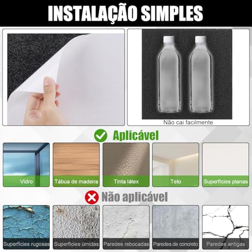 Pacote com 18 Painéis de Espuma à Prova de Som, 30 * 30 cm Painéis Autoadesivos de Absorção de Som, Painel Acustico, Painéis Autoadesivos de Espuma Acústica, Painéis Acústicos de Parede