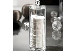 1pc Transparent Cotton Pad Holder Box Acrylic Dustproof Cotton Swab Storage Case Desktop Cosmetic Stationery Small Item Organ
