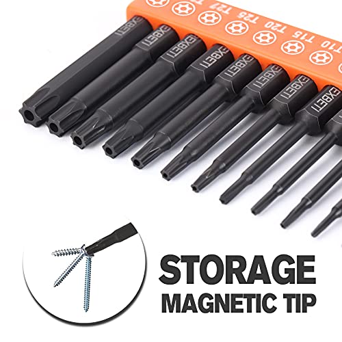 REXBETI 24 Piece Torx Head Screwdriver Bit Set, 1/4 Inch Hex