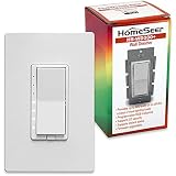 HomeSeer HS-WD200+ Z-Wave Plus Scene-Capable Smart Dimmer Switch w/RGB LED indicators | Built-in Repeater Range Extender | Works with Alexa, Google Home & IFTTT (Hub Required) | Works With SmartThings
