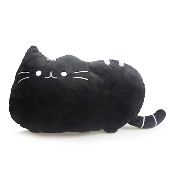 kinokoo Body Pillow Cookie Cat Back Cushion Catman Throw Pillow (black