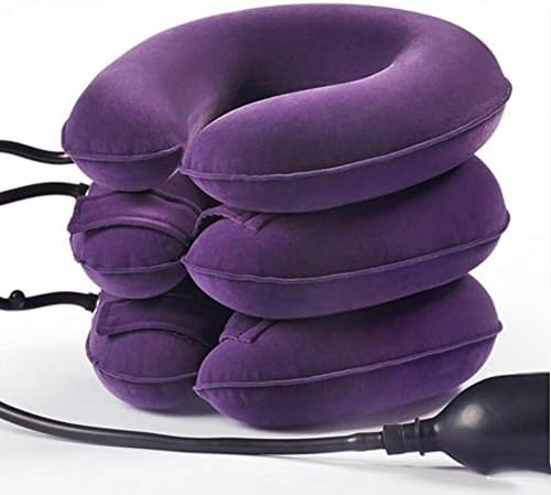 D&amp;F Full Plush Inflatable Cervical Traction Neck Care Neck Traction Device Quickly Relieve Pain , purple