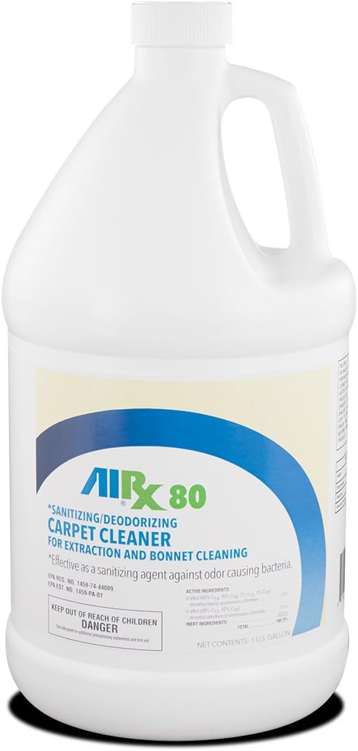 Airx RX 80 Extraction and Bonnet Sanitizing Carpet Cleaner, 1 Gallon Bottle, Light Amber