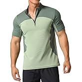 Magiftbox Elastic Workout Gym Muscle Shirts Athletic Lightweight Zipper Cycling T-Shirts for Men T70