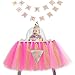 WESTLINK 1st Birthday Tutu Skirt for High Chair Decoration for Party Supplies Baby Pink