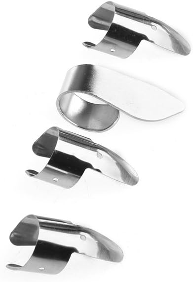 JOYKK 4 Pieces Guard Finger Pick Protector Plectrum Fingertip For Banjo Ukulele Guitar - Silver
