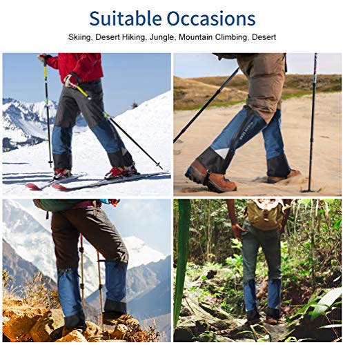 RUNACC Leg Gaiters Waterproof Shoe Gaiters for Outdoor Hiking Walking Hunting Mountain Climbing and Snowshoeing, Anti-Tear Oxford Fabric