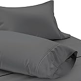 TEXAS LINEN CO. 100% Egyptian Cotton Standard/Queen Size Pillow Cases Set of 2-1000 Thread Count Pillow Cover - Breathable & Cooling Dark Grey Pillowcases Set of 2 for Standard/Queen Pillows