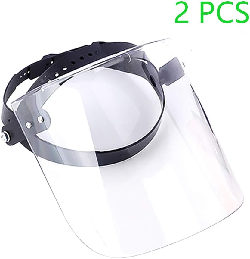 2 Pcs Safety Face Protective Visor Mas-k, Adjustable Anti-Saliva Protective Mas-k Transparent Protective Hat