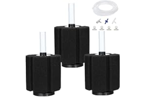 AQUAPAPA Bio Sponge Filter for Betta Fry Aquarium Fish Tank Up to 60 Gallon Each, 3-Pack (L)