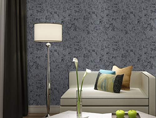 Wuliuqi-B Cork Effect Dark Grey Stone Concrete Industrial Marble Wallpaper Loft Style Faux Cement Textured Plain Wall Paper
