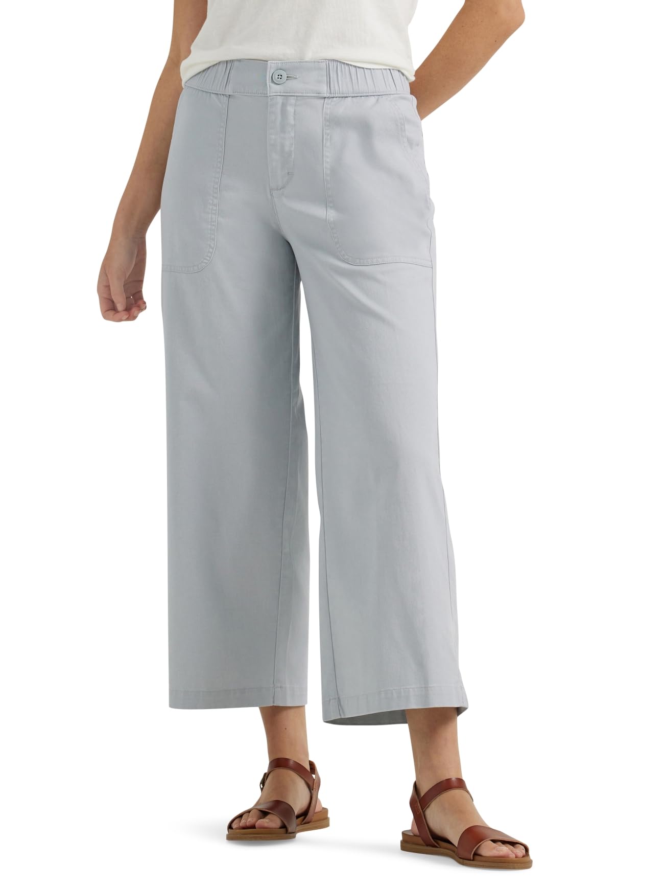 Lee Women’s Ultra Lux Comfort Utility Crop Capri Pant Material Gray 0