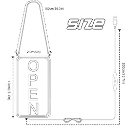 ROLANCHE Open Signs for Business, 16"x 9" LED Neon