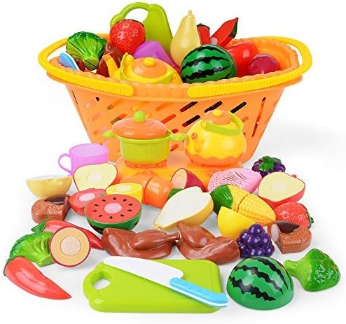 NextX Play Food Cutting Fruits Pretend Food Set Kitchen Toy for Kids 20 Piece