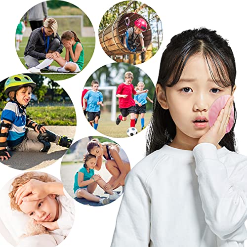 Kids Ice Pack, Hot Cold Pack, Kids Reusable Ice Pack, Pain Relief for Kids Injuries, Wisdom Teeth, Tired Eyes, Headaches, Extremely Comfortable Fabric Cover(4PCS Size:5.1in*5.1in)