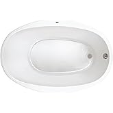 PROFLO PFS5838 Lansford 58" x 38" Drop In Acrylic Soaking Tub with Reversible Drain and Overflow - White