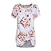 Farktop Women’s Front Side Knot Print Boutique Short Sleeves T-Shirts Tops