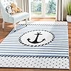 Safavieh CRK124A-4 Carousel Kids Collection CRK124A Ivory and Navy Area (4' x 6') Rug