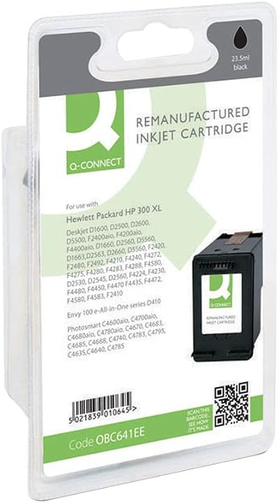 Q-Connect HP 300XL Remanufactured Black Ink Cartridge High Yield Up to 700 Pages