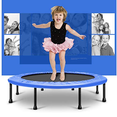 Bathtub Rails Trampoline Adult Gym Household Trampoline Children's Indoor Trampoline Slimming Weight Loss Equipment Loading Weight 100kg (Color : Blue, Size : 38inches) - Thumbnail 4