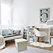 Sorbus Storage Ottoman Bench, Folding Cube Ottoman, Great for Hassock, Foot Stool, Seat, Coffee Table, Storage Chest, and More Contemporary, Faux Leather (Beige)